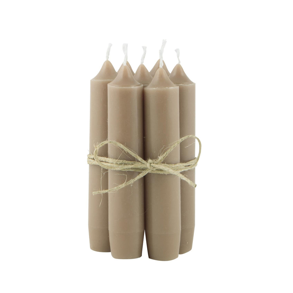 Short Milky Brown Candles (Bundle of 6)