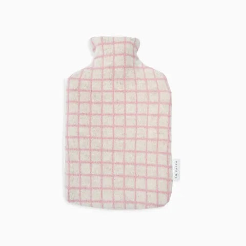 Lambswool Hot Water Bottle - Rust & Soft Pinks
