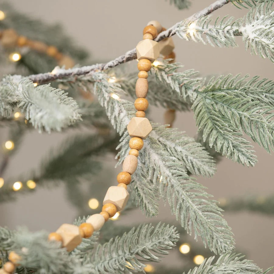 Iroko Wooden Beaded Garland – Grey September