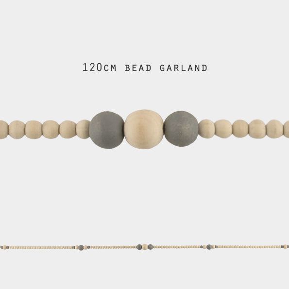 Bead Garland - Natural & Grey