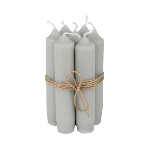 Short Light Grey Candles (Bundle of 6)