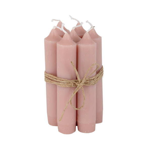 Short Dusty Pink Candles (Bundle of 6)