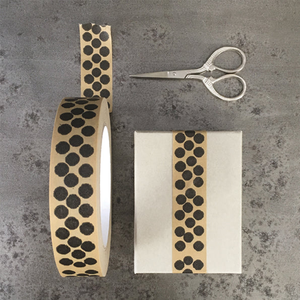 Wide Brown Tape - Dots