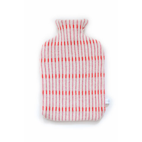 Lambswool Hot Water Bottle - Pink & Red