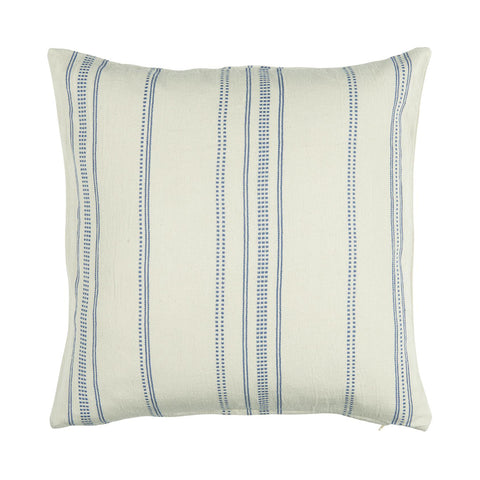 Blue & Natural Woven Cushion Cover