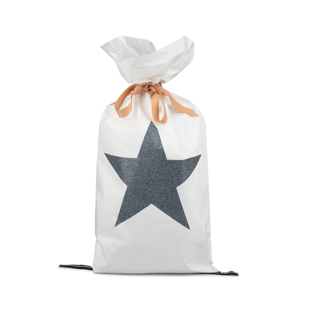 Paper Sack - White with Grey Star