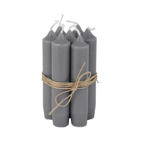 Short Dark Grey Candles (Bundle of 6)